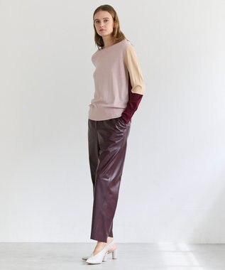 BEIGE， HYAL / フェイクレザーカービーラインイージーパンツ Bordeaux