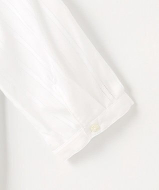 J.PRESS LADIES S 【洗える】セルロースカラミストライプ バンドカラー ブラウス ホワイト系