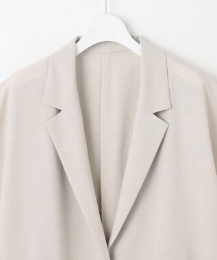 自由区 【カタログ掲載・セットアップ対応・接触冷感・UVカット・洗える】ライトリネンライクショートスリーブ ジャケット サンドベージュ