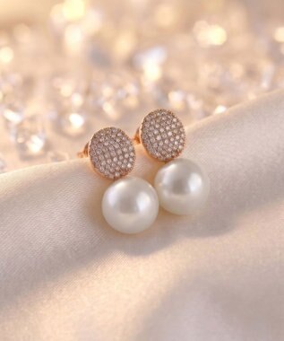 Tiaclasse 【金属アレルギー対応】グリッターパールピアス・イヤリング