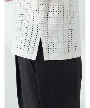 earth music&ecology ジャガードレースプルオーバー Ivory