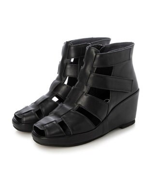 MODE ET JACOMO <D'ICI>グラディエーターウエッジブーツサンダル ブラック