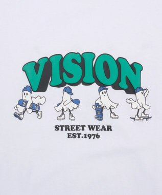 WEGO 【ユニセックス着用ITEM/MLサイズ展開】別注VISIONゴーストスケーターグラフィックT（SS） ホワイト