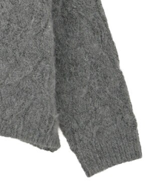 Green Parks ふわふわケーブルニットプルオーバー Gray Mixture