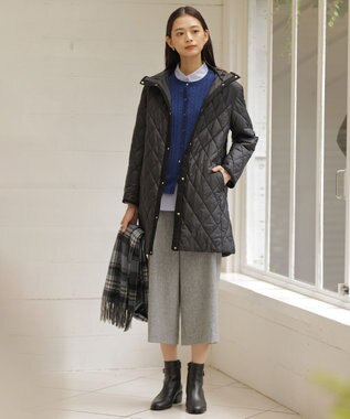 J.PRESS LADIES 【洗える】KNIT BASIC クルーネック カーディガン トップブルー系
