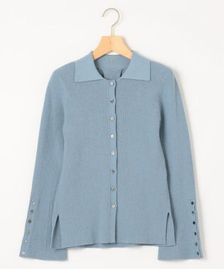 組曲 L 【WEB限定】ミニブークレー襟付きニットポロ サックスブルー系