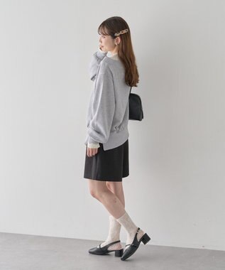 earth music&ecology 裾スリット裏毛プルオーバー Gray Mixture