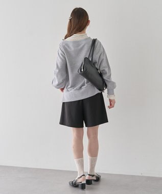 earth music&ecology 裾スリット裏毛プルオーバー Gray Mixture