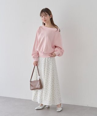 earth music&ecology 裾スリット裏毛プルオーバー Pink