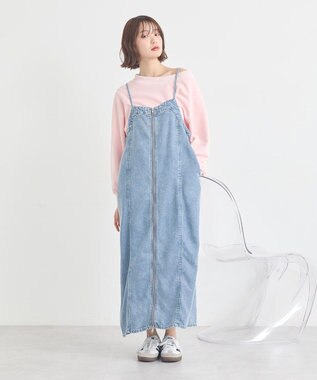 earth music&ecology 裾スリット裏毛プルオーバー Pink