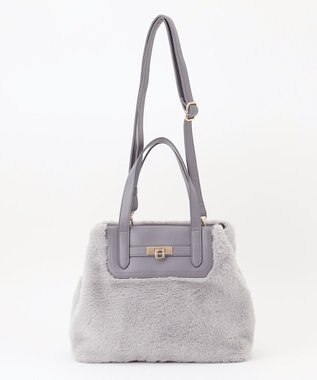 ANY SIS 【2WAY】ベルトメタルファートート バッグ ライトグレー