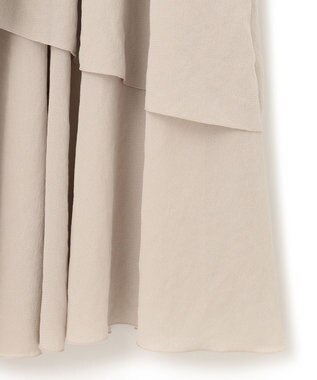 23区 L 【洗える】エアリージョーゼット ティアード スカート アイボリー系