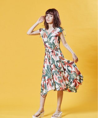 San-ai Resort（三愛水着楽園） 【SALE】【Coral veil】Lily Garden ショルダードレス3点セット水着 9号/11号