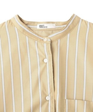 CRAFT STANDARD BOUTIQUE バンドカラーシャツ Stripe Beige
