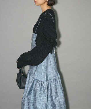 Green Parks ジャガードキャミワンピース Flower Navy