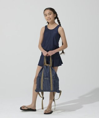 BEAMS SCHOOL 手提げバッグにもなる ナップサック ネイビー