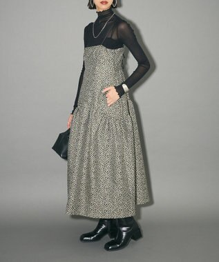 Green Parks ジャガードキャミワンピース Flower Black