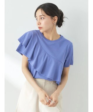 earth music&ecology フロントフリルプルオーバー Blue