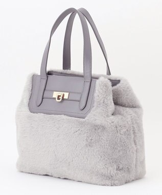 ANY SIS 【2WAY】ベルトメタルファートート バッグ ライトグレー