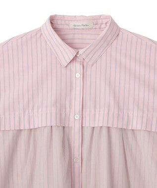 Green Parks イージーケアチュールドッキングシャツ Pink
