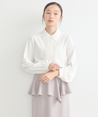 earth music&ecology 刺繍襟ブラウス Off White