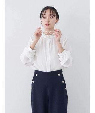 earth music&ecology ２ＷＡＹスタンドフリルブラウス Off White