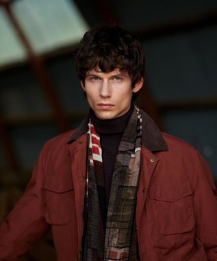 JOSEPH ABBOUD 【キングサイズ・軽量】ワックスクロス ブルゾン オレンジ系