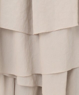 23区 L 【洗える】エアリージョーゼット ティアード スカート アイボリー系