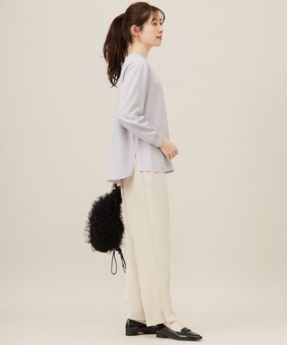 ANY SIS L 【洗える】2wayストレッチジョーゼットロゴ ロンT ラベンダー×スクエア