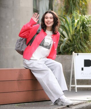 Green Parks タックワイドスウェットパンツ Gray Mixture