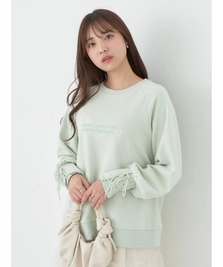 earth music&ecology 袖レースアップウラケプルオーバー Mint