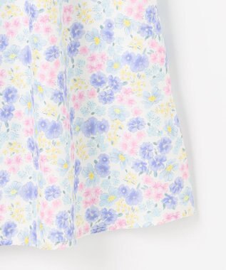 ANY KIDS 【接触冷感】ひんやり ドッキングワンピース サックスブルー×花柄