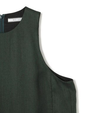 BEIGE， 【洗える】BERGAMOT / ウォッシャブルリネンアメスリロングワンピース Forest Green