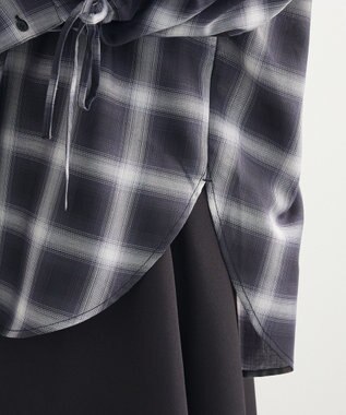 Green Parks ・ＥＬＥＮＣＡＲＥ　ＤＵＥ　チェックギャザーシャツ Black