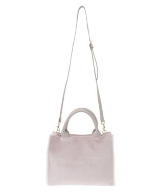 Maison de FLEUR ベロア2Wayスクエアトートバッグ Grayish Pink