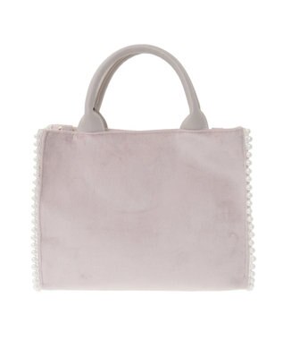 Maison de FLEUR ベロア2Wayスクエアトートバッグ Grayish Pink