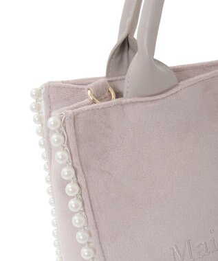 Maison de FLEUR ベロア2Wayスクエアトートバッグ Grayish Pink