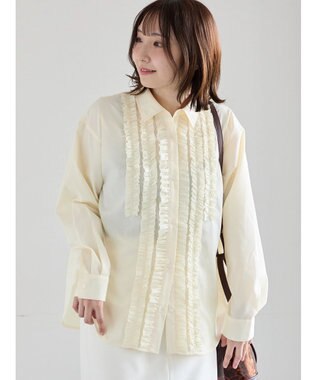 Te chichi フロントフリルシャツ イエロー