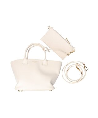 INTER-CHAUSSURES 【Christian Villa】スモールサイズベーシックハンドバッグ ホワイト