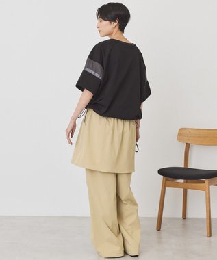 AMERICAN HOLIC 異素材ラインプルオーバー Black