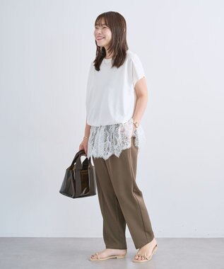 Green Parks レースドッキングフレンチプルオーバー White