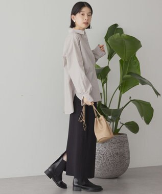 AMERICAN HOLIC イージーケアベーシックシャツ Stripe Brown