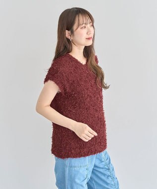 Green Parks ・ｓｗｉｎｇ　ｂｙ　チュールヤーンワイドプルオーバー Bordeaux