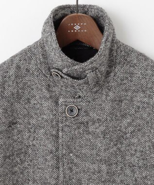 JOSEPH ABBOUD 【軽量/JAPANファブリック】アルパカヘリンボン ステンカラー コート ライトグレー系7