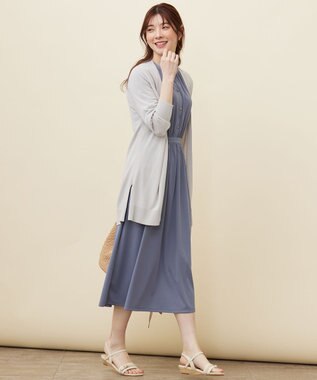 ANY SIS 【UVケア】サイドスリットロング カーディガン ライトグレー