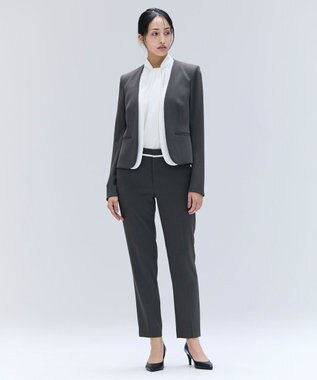 BEIGE， 【洗える】CINDY / クロップドパンツ C.Gray x White