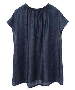 CRAFT STANDARD BOUTIQUE やわらかデニムフレンチスリーブブラウス Indigo