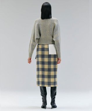 BEIGE， MARANA / モヘア混ミックスドルマンニット Gray x Mustard