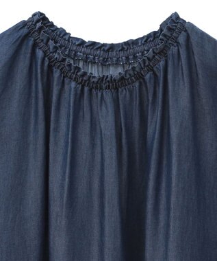 CRAFT STANDARD BOUTIQUE やわらかデニムフレンチスリーブブラウス Indigo