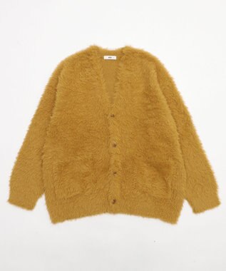 WEGO 【2025秋冬新作/ユニセックス着用ITEM/SMLサイズ展開】フェザーニットカーディガン イエロー